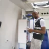 A staff in the ambulance